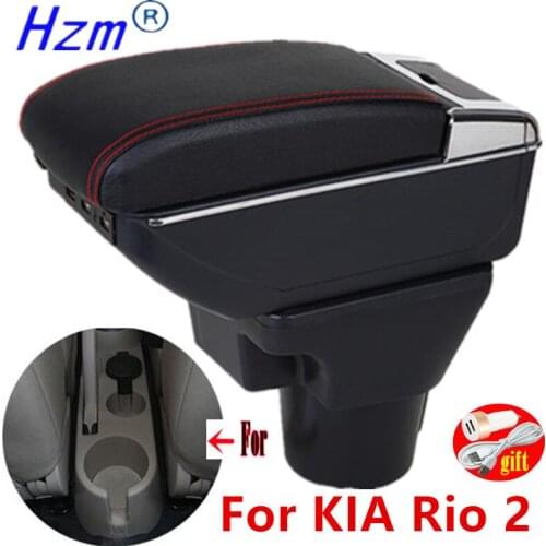 For KIA Rio 2 armrest box For KIA Rio 2006 2007 2008 2009 2010 2011 car armrest box accessories interior Storage box USB