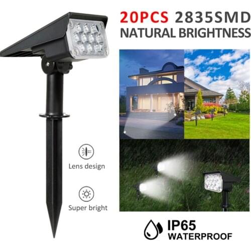 T-SUN 1pc/2pc/4pcs Adjustable Solar Spotlight Solar Garden Light IP65 Super Bright Landscape Wall Light Outdoor Light Solar Lamp