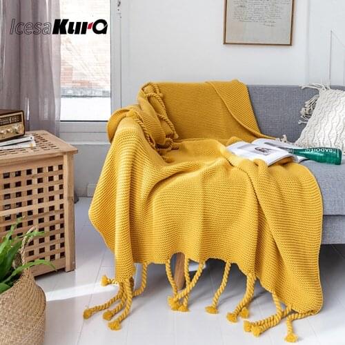 Nordic Luxury Hand Knitted Blanket Throw Frignes Warm Woolen Soft Weighted Blanket for Beds Sofa Couch Bed Spread