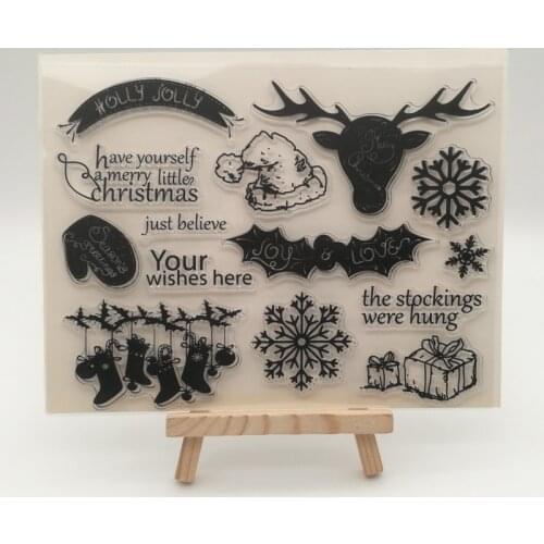 Christmas snow transparent Silicone stencil for DIY Scrapbooking photo album decorative sheets