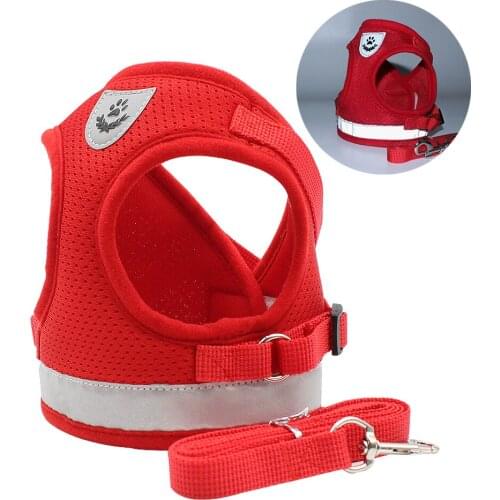 Soft Mesh Dog Harness Leash Set Reflective Safety Pet Puppy Walking Training Harness Vest Lead Rope For Small Medium Dogs Cats