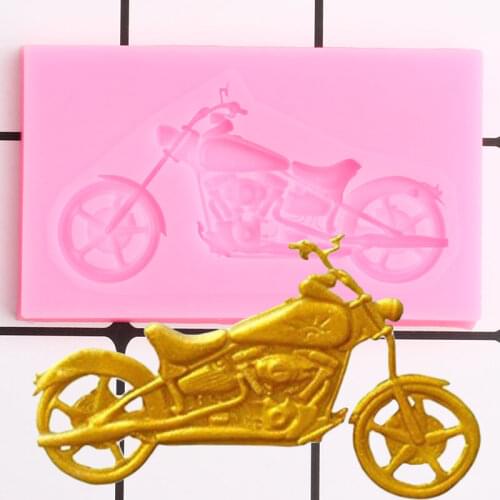 Motorcycle Silicone Mold Baby Birthday Cake Decorating Tools Cupcake Baking Fondant Molds Candy Clay Chocolate Gumpaste Mould