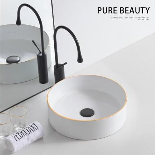 Nordic Phnom Penh Above Counter Basin Art Basin Vanity White Bathroom Sinks Household Ceramic Wash Hand Basins Countertop Sinks