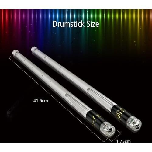 LED Light Up Drumsticks Jazz Drum Sticks 15 Gradient Colorful Lights USB Charging with ON/OFF Switch Drumstick Drum Accessories