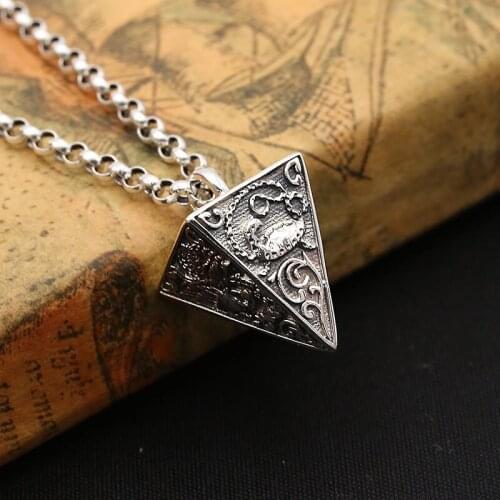 Wholesale S925 Sterling Silver Jewelry Fashion Retro Thai Silver Men And Women Pyramid Four Big Beasts Law King Pendant