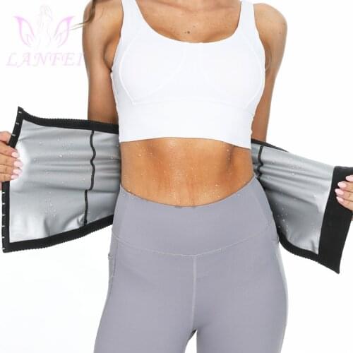 LANFEI Women Waist Trainer Girdle Femme Body Shaper Sauna Sweat Slimming Hooks Corset Belt Workout Belly Fitness Fajas Shapewear