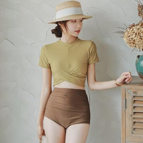 Womens Swim Wear Cute Swimsuit Push Up Two Piece Bathing Lovely Bikini Female Push Up 2021 Beach Swimwear Female Tankini Solid