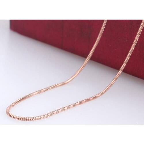 1mm width rose gold color link chains length 45cm 316L Stainless steel Necklace for men women jewelry wholesale