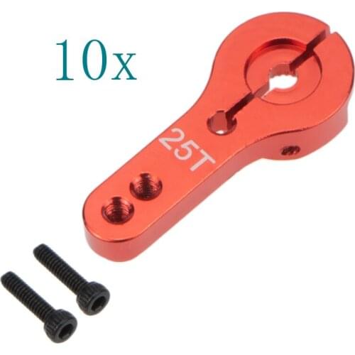 10pcs Aluminum Servo Horn Arm 25T for Servos MG995 MG946R MG996R MG945 S3003 RC Car Spare Parts