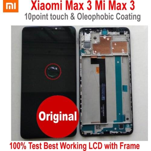 100% Original Xiaomi Max 1 MI Max 2 Mi MAX3 Sensor LCD Display Touch Panel Screen Digitizer Assembly Sensor with Frame Pantalla