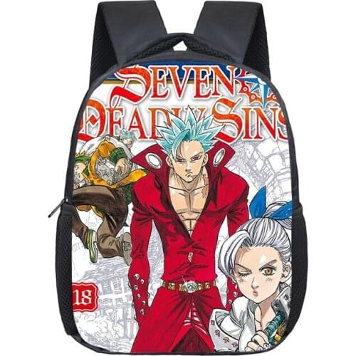 12 inch Anime Seven Deadly Sins Kindergarten Backpack Children School Backpack for Girls Boys Mini Rucksack Mochila