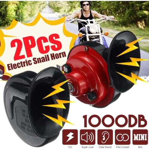 2PCS 1000DB Loud Car Air Horn 12V Trumpet Super Train Horn for Trucks Vehicle Horn Dual-tone Electric Snail Air Horn Whistle