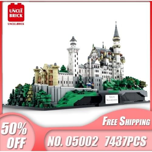 2021 New Germany Swan Stone Castle City Architecture Model 7437pcs Assembly Building Blocks Bricks children Gifts Set 05002