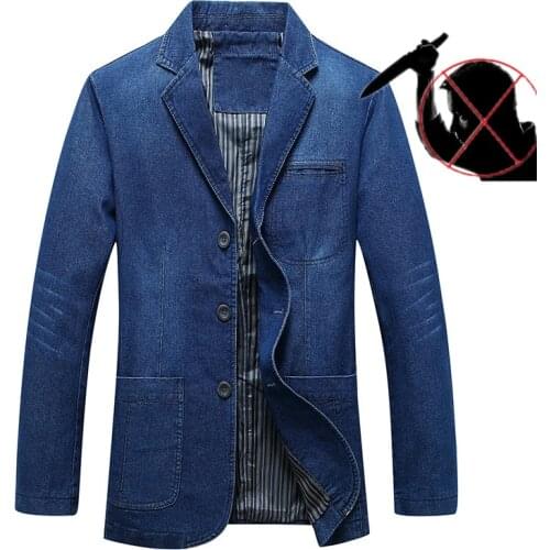2021Tactical Anti-stab anti-cut Denim Blazer Self-defense flexible stealth hacking BodyGuard police security protection clothing