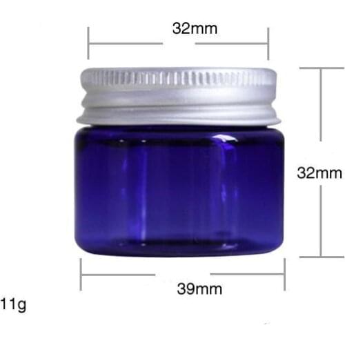 30g Clear Blue Plastic Cream Jar 30ml Small Empty PET Bottle With Aluminum Screw Cap Cosmetic Packaging SN1771