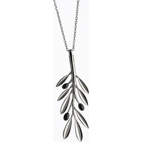 925 Olive Branch with Leaves Necklace Handmade of silver pure Handmade Designer Fine Jewelry for Women Pendant Necklace Real