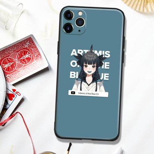 Artemis Of The Blue VTuber Soft Silicone Glass Phone Case Cover Shell For iPhone SE 6 6s 7 8 Plus X XR XS 11 12 Mini Pro Max