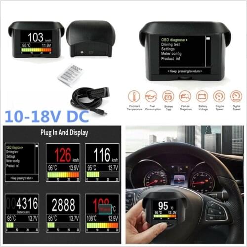 Car Vehicle Head-Up Display OBD OBD2 Smart Digital Trip Computer LCD Display Fault Code Multi-Function Meter