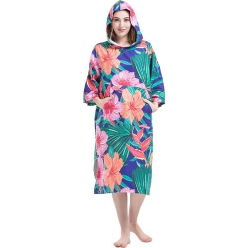 Flowers Printing Changing Robe Bath Towel Fashion Outdoor Adult Hooded Beach Towel Poncho Movemen Women Man Bathrobe Towels LST