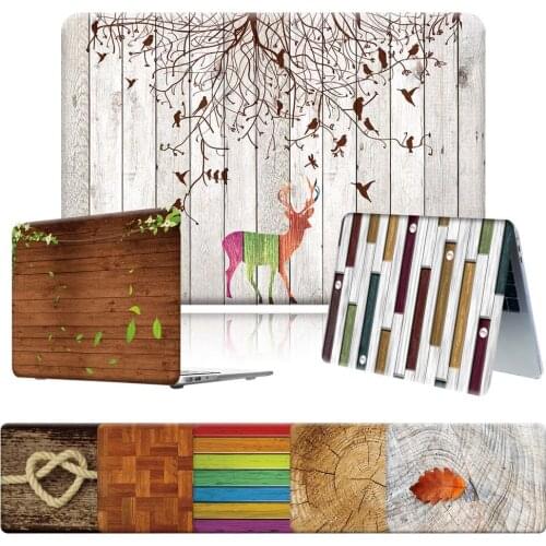 Wood Pattern Series Laptop Case Fit Apple Macbook Air 11 13 Inch/Pro 13 15 16 Inch Shock-proof High Quality PVC Hard Shell Case