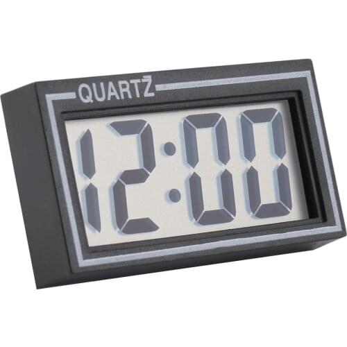 Black Mini Digital LCD Table Car Dashboard Desk Date Time Calendar Small Clock Home Decoration Car decoration