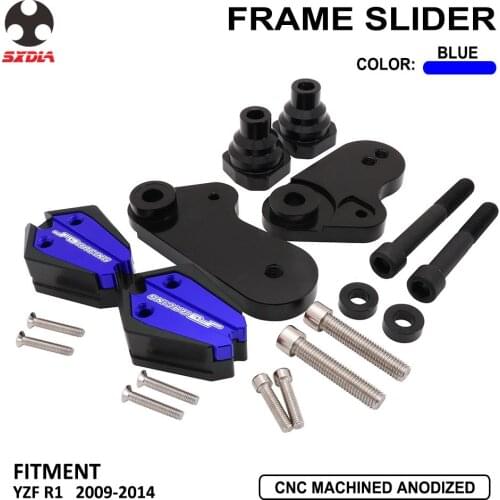 CNC Motorcycle Aluminum Crash Pad Frame Slider Falling Protection For YAMAHA YZFR1 YZF R1 YZF-R1 2009 2010 2011 2012 2013 2014