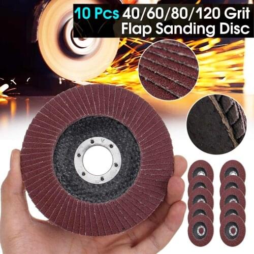 10PCS 115mm 125mm Professional Flap Discs 5 Inch Sanding Discs 40/60/80/120 Grit Grinding Wheels Blades For Angle Grinder