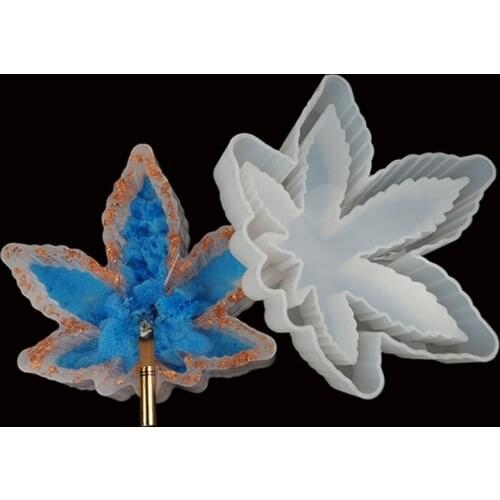 Weed Silicone Cigar Ashtray Resin Mold Maple Leaf Debowler Ashtray Unbreakable Resin Casting Mold Home Decor Art Crafts