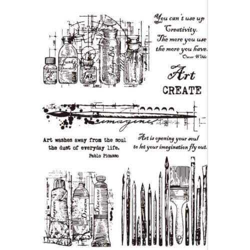 Pen brush /Transparent Clear Stamps for DIY Scrapbooking/Card Making/Kids Christmas Fun Decoration Supplies ST0360