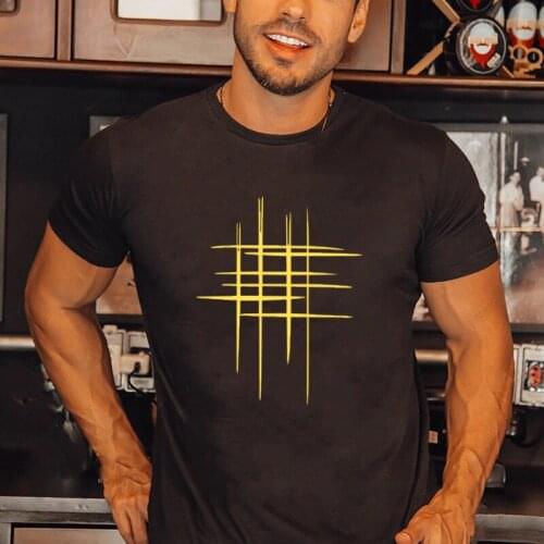 Cross Design 100% Cotton Cool Loose T Shirt Casual Short Sleeve Fashion Tee Simple Creative O-neck Streetwear Unisex Tops