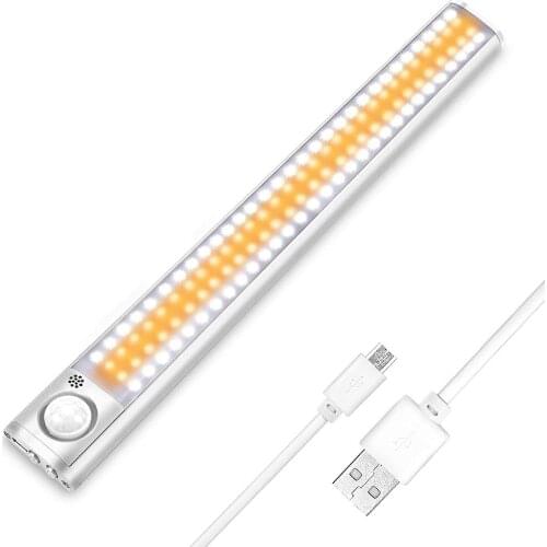 Dimmable 80/120/160 LEDs Under Cabinet Light USB Rechargeable Motion Sensor Closet Night Lamp For Wardrobe Cupboard Stairway