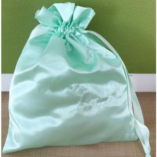 Small hair bundle extensions packaging bag wig satin bag custom gift wig storage and packaging drawstring hair dust satin bag