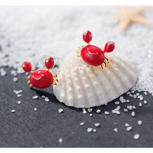 Modian Cute Ear Stud for Girl 100% 925 Sterling Silver Enamel Crab Stud Earrings Easy Office Lady Week Jewelry For Women Gifts