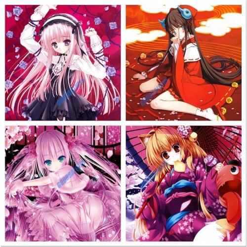 5D DIY Anime Moe Girls Diamond Painting Diamond Embroidery Full Drill Cross Stitch Kits Mosaic Art Home Decoration