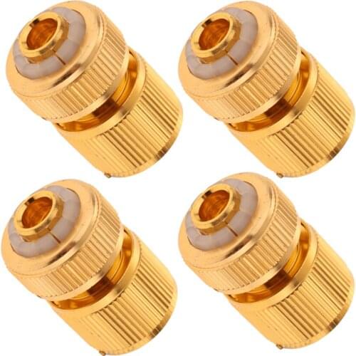 Set of 4 1/2'' Female Garden Water Hose Pipe Watering Quick Connector, Brass
