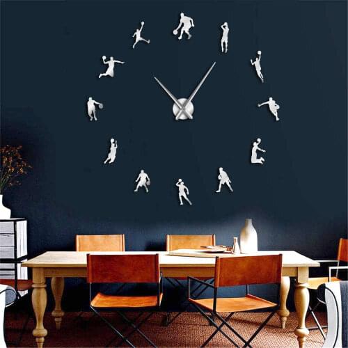 EVA Wall Watch Basketball Players DIY Large Clock Basketball Slam Dunk Kid Room Wall Decor Giant Basketball Wall Watch Gifts