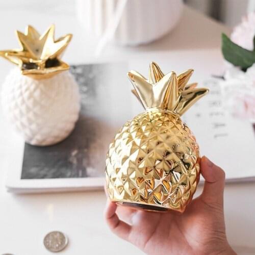Nordic INS pineapple ceramic pendulum piggy bank bathroom living room decor crafts fairy garden decoration accessories modern