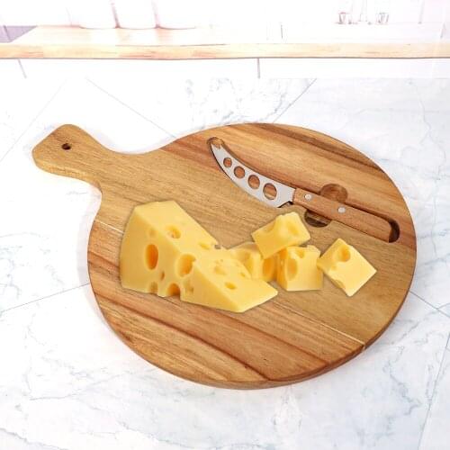 Jaswehome New Cheese Board Set Acacia Wood Cutting Board With One Cheese Knife Cheese Knives Serving Tools Kitchen Utensils Set