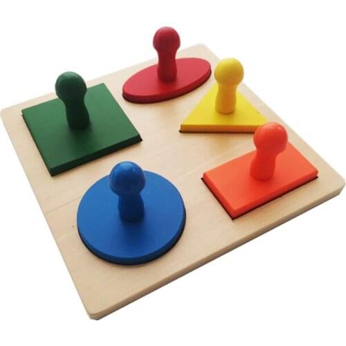 Treeyear Shape Puzzles Motessori 5-Shape Preschool Equipment Early Development Baby Toy
