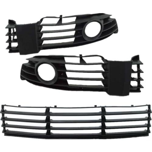 Front Bumper Lower Center + Left + Right Grille Set For VW Volkswagen Passat B5.5 2002-2005