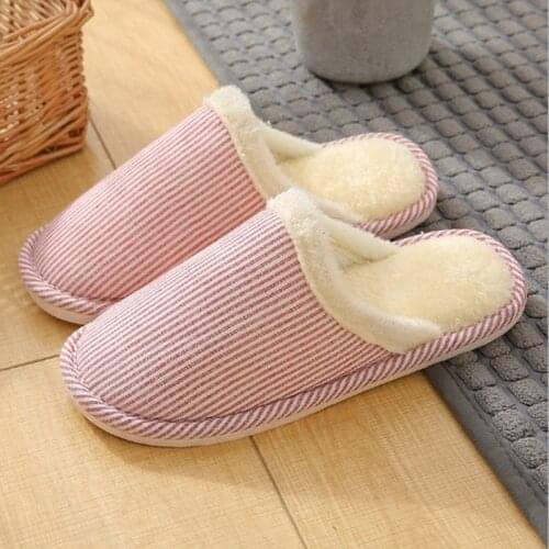 Soft Winter Warm Slippers Plush Anti Slip Lovers Indoor Shoes Women Men Home Floor Slipper Ladies Floor Cotton Home Slippers