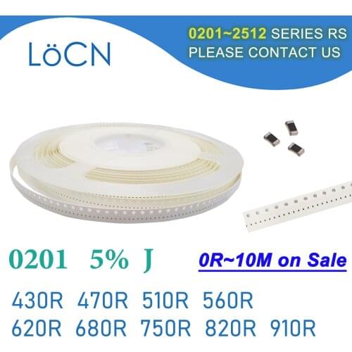 0201 J 5% 15000pcs 430R 470R 510R 560R 620R 680R 750R 820R 910R OHM SMD resistor 431 471 511 561 621 681 751 821 911