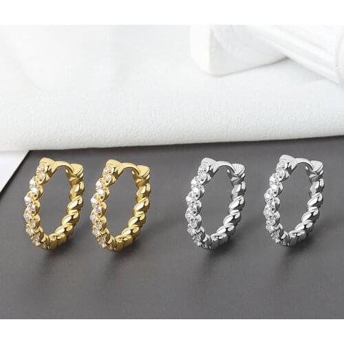 925 Sterling Silver Geometric Spiral Earrings for Women Round Cross small Hoop Earrings INS ear Jewelry Gifts Men Punk Brincos