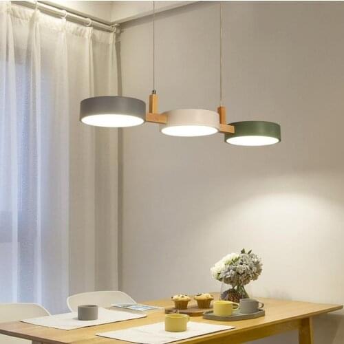 Nordic Wood Kitchen Pendant Lights Fixture Modern Wooden Dining Room Hanging Lamp Luminaire Suspension Lighting Home Decoration