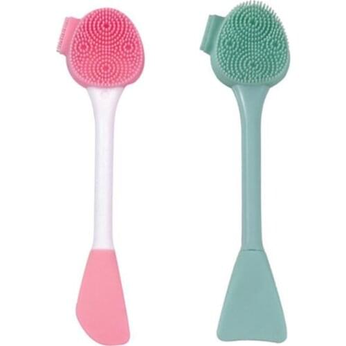 2pcs 4 in 1 Face Scrubber Nose Cleaning Cream Applicator Mask Collector Facial Exfoliator Cleansing Brush Great for Face 27RC