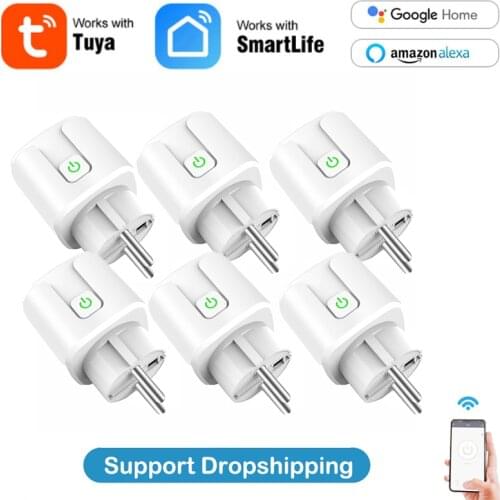 Smart Plug EU 16A WiFi Socket Power Monitor Timing Function Tuya /Smart Life APP Remote Control Work With Alexa Google Home
