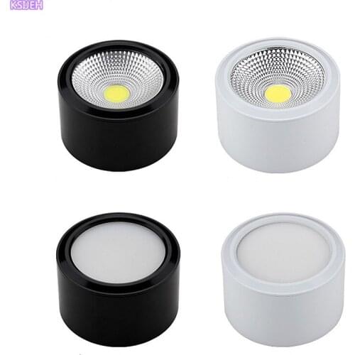 Surface Mounted LED Downlights 7W 9W 12W 15W 18WLED Ceiling Lamp Spot Lights AC85-265V LED Wall Lamp Indoor Lighting White Black