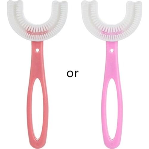 U-Shaped Children Toothbrush Manual Silicone Baby Yoothbrushing Artifact Detal Oral Care Cleaning Brush