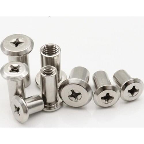 High-quality M6 / M8 Carbon steel nickel plated Butt nut Flat head inverted cross furniture lock nut