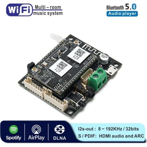 WB05 WiFi and Bluetooth 5.0 Audio Receive Sound Bluetooth Module I2S Analog Output Board With Airplay DLNA Wifi Audio